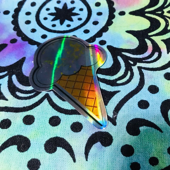 Ice Cream Metallic Prismatic Reflective Single Decor Sticker - Picture 2 of 7